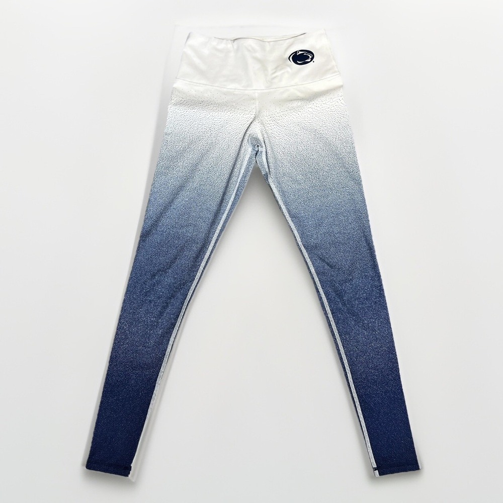 ZooZatz White Navy Penn State Nittany Lions Static Ombre Leggings Women's Small